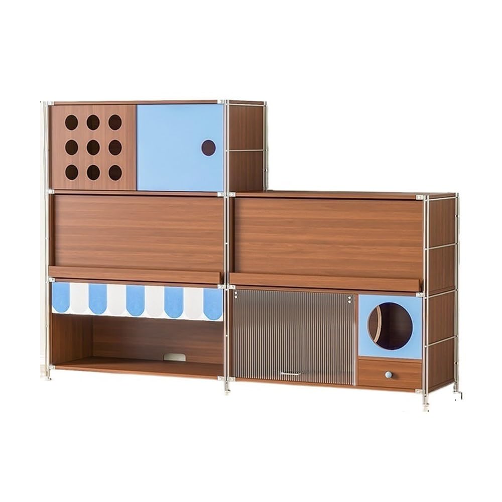 Maison de Chat Villa élégante for Chats, Cage intérieure spacieuse avec Vue panoramique, offrez aux Un Espace de Vie Luxueux Style