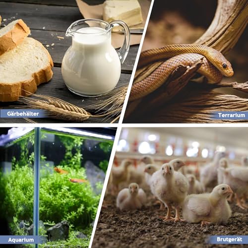 Temperatursteuerung Steckdose 16A/3680W -40°C~120°C, Digitales Thermostat, 5M + 2M Kabel Sensoren, Heizen/Kühlen, Zyklustimer/Countdown- Schwarze