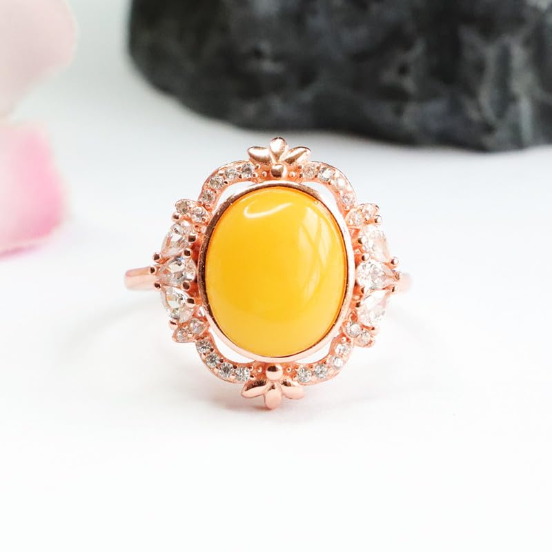 Bague en argent S925 et gemme jaune, le cadeau idéal au design simple - 4