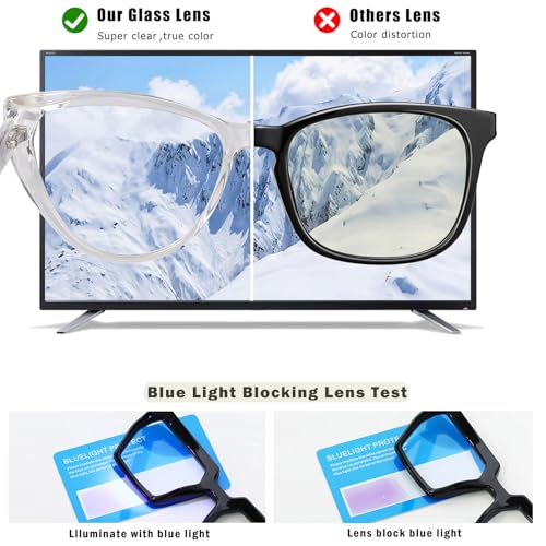Image of Blue Light Blocking Glasses, TR90 Cat Eye Frame Computer Glasses With Anti Eyestrain & UV Glare Protection (Transparent)