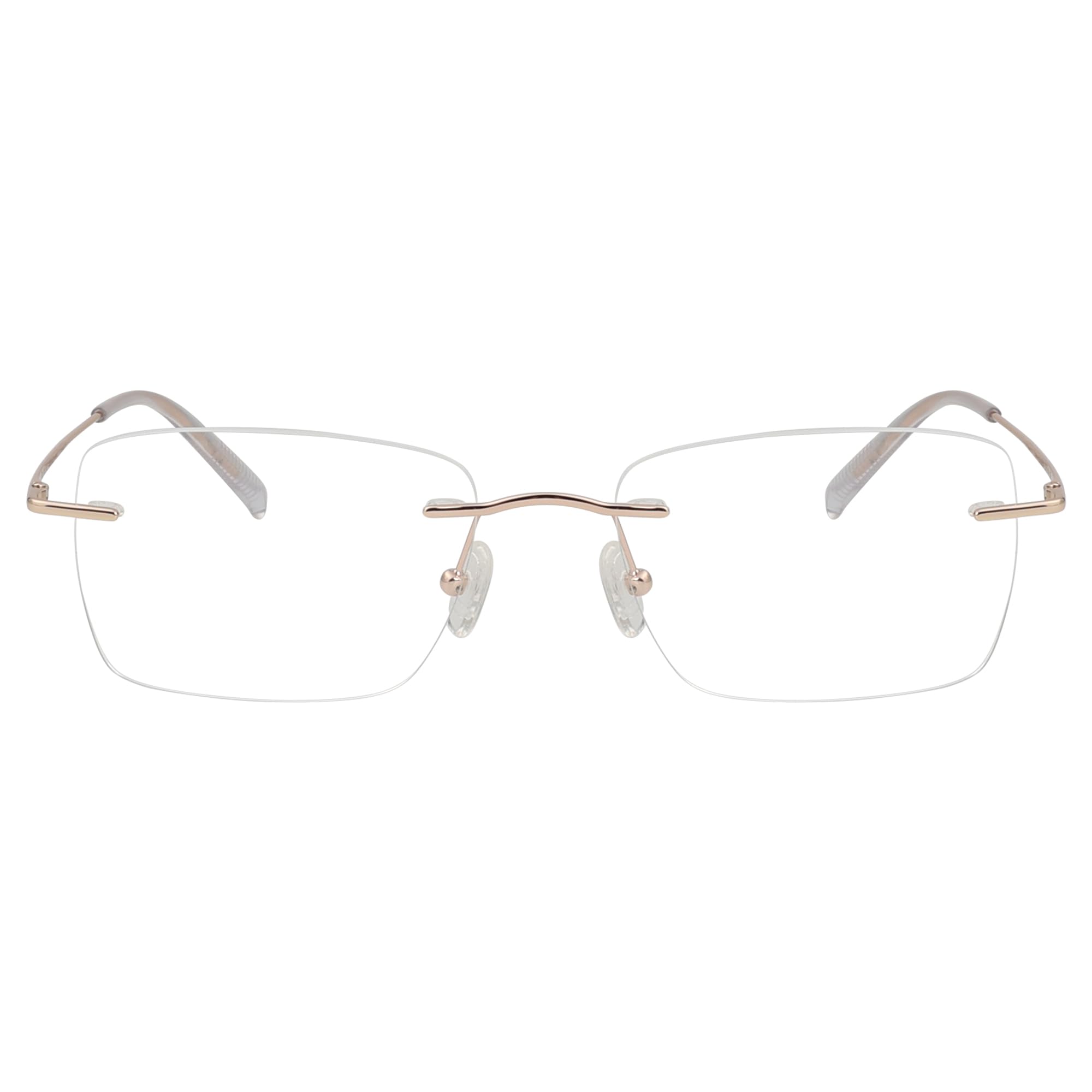 Eyekepper Titanium Rimless Reading Glasses Frameless Rectangle Readers Women Men Gold +2.50