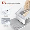 Stainless Steel Litter Box | XL Enclosed Cat Litter Boxes with Lid for Big Cats | High Sided, Anti-Urine Leakage | Non-Stick Bottom & Includes Litter Mat & Metal Scoop #5