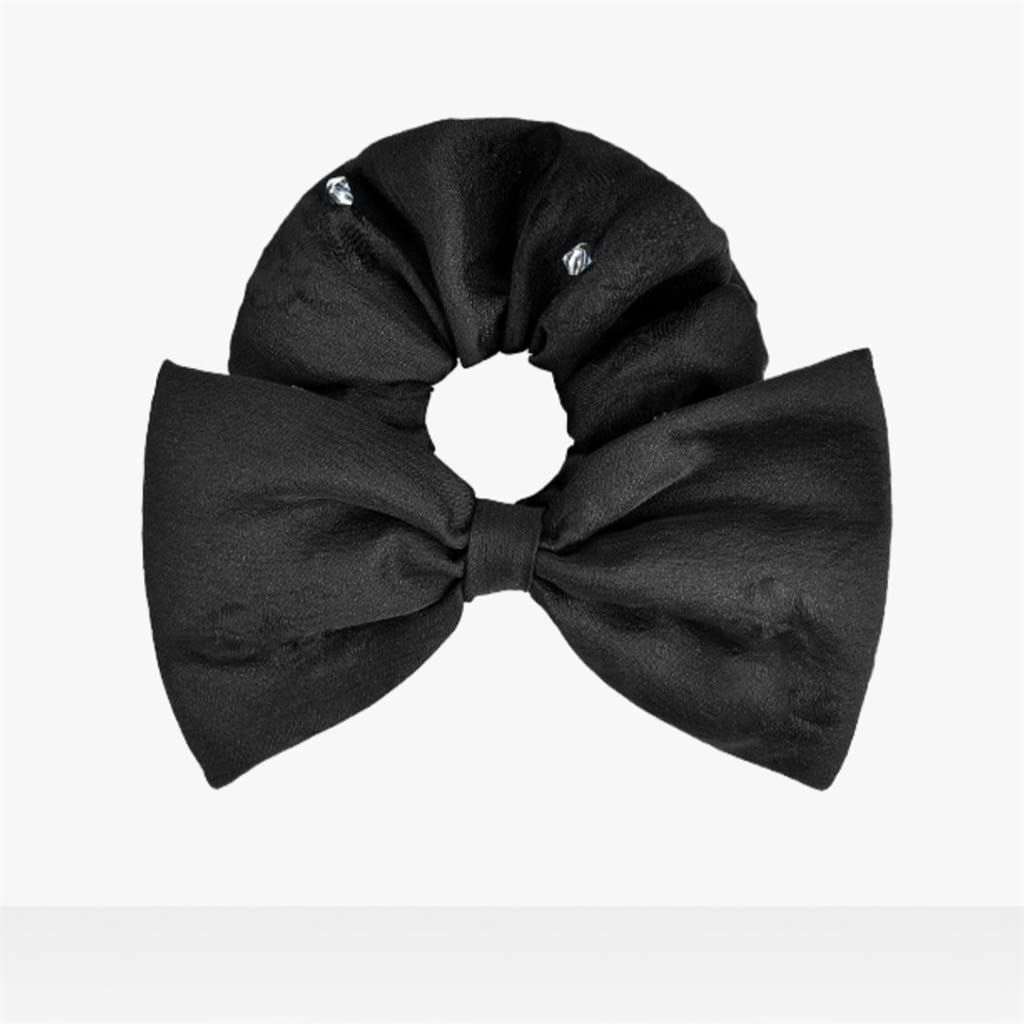 Chouchou élastique cheveux noir JFDBGU aux éclats de cristal shine