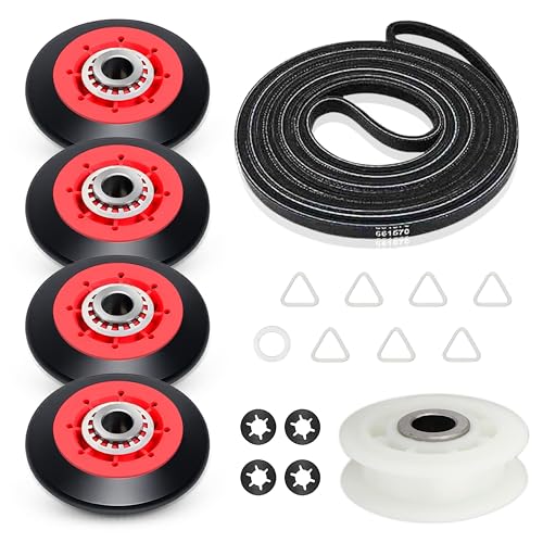 4392067 Dryer Repair Kit with Belt Pulley Rollers for Whirlpool Maytag