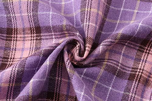 Girls Flannel Shirts Long Sleeve Girls Button Down Shirt Kids Western Shirts Cute Shirts For Girls Plaid Shirt For Girls Spring Shirts Purple #TOP5
