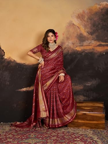 Image of SWORNOF Women's Kanjivaram Soft Silk Banarasi Sarees With Unstiched Blouse Piece