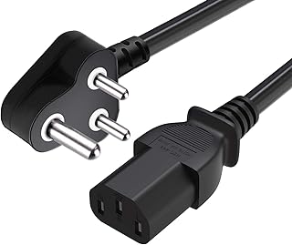 FEDUS Power Cord 1.8M Replacement Cable, India Plug IEC Computer Mains for Desktop 3 pin PC, Monitor SMPS and Printer, Supply, TV
