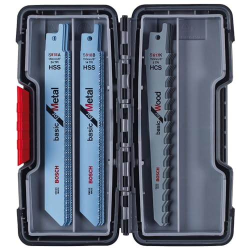 Bosch Professional 15tlg. Säbelsägeblatt Wood and Metal Set (für Holz und Metall Toughbox Zubehör Säbelsäge)