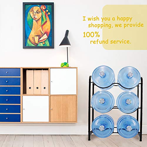 5 Gallon Water Jug Rack，3-Tier Water Bottle Holder Storage Rack，6 Bottles Heavy Duty Detachable Water Jug Organizer Of Carbon Steel，Water Cooler Rack Save Space Protect Floors Kitchen,Office,Garage #TOP6