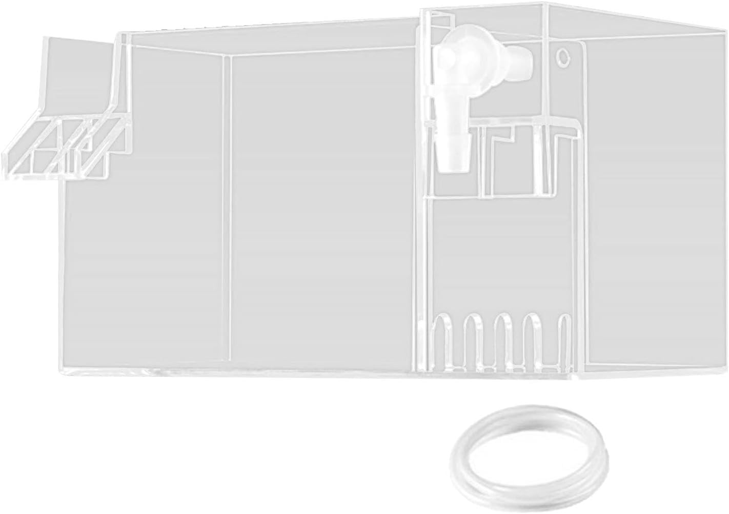 Aquarium Fish Tank Filter Hang on Filter Box Quiet Fish Tank External Filter Box Filtration Box Accessory for Small Fish Tank, Clear 18x10.5x10cm