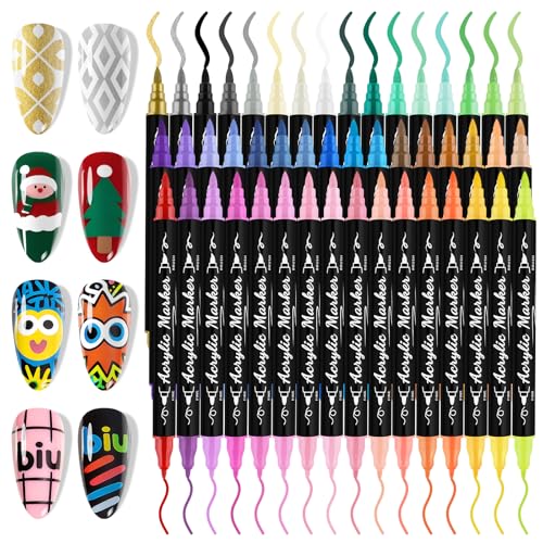 EBANKU 48 Colors Nail Art Pens Set, 3D Christmas Nail