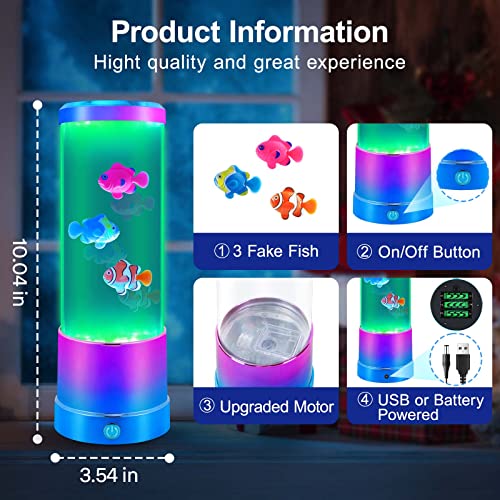 Lava Lamps,Jellyfish Night Light With 7 Color Changing,Table Lamp With 2 Realistic Jellyfish,Battery Powered Jellyfish Lamp For Living Room Bedroom Decor,Birthdays Christmas Gifts #TOP5