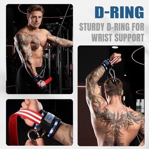 Image of MANUEKLEAR 2 Size Gym Lifting Straps with D Rings for Cable Machine