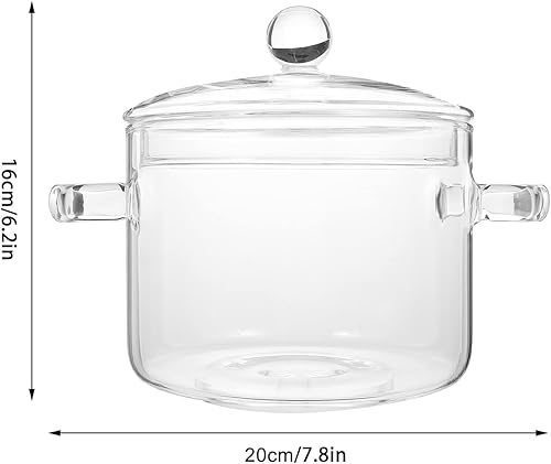 Miniatura 2 de Ollas de vidrio transparente para cocinar en la estufa, olla de vidrio para estofado de sopa de vidrio con tapa, olla de cocina de vidrio, olla de
