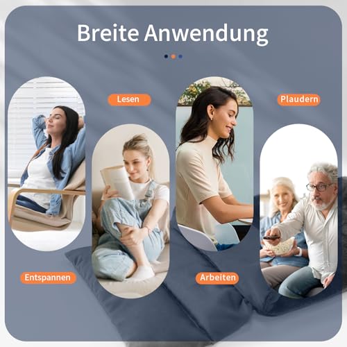 uncn Kirschkernkissen Mikrowelle 32x17 cm, 640g Körnerkissen mit Waschbarer Hülle -, Navyblau, Lavendel- und minzduftend