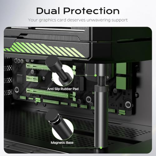 Image of Hodaqe GPU Support Bracket, Adjustable with Magnetic Base, Black