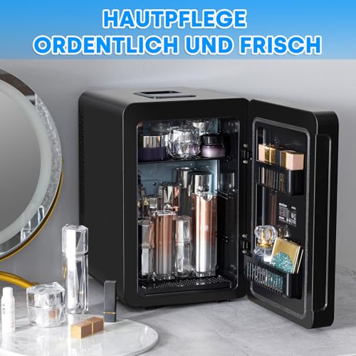Enventor Mini Kühlschrank 15 Liter, Mini-Kühlschränke für Kosmetik, Gaming, 220V AC/ 12V DC, Heiz- und Kühlmodi, Tragbare Leise Kühlschrank für Schlafzimmer, Büro, Wohnheim, Auto