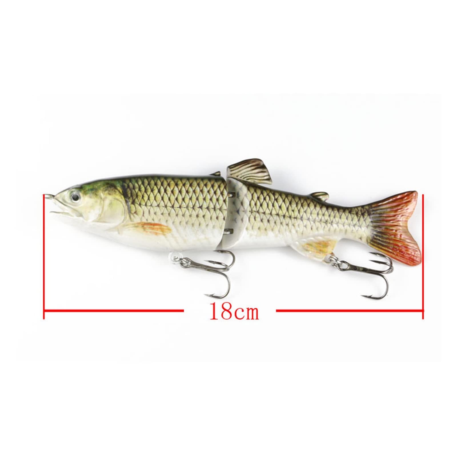 Przynęty wędkarskie, 3D Eyes Miękka przynęta wędka Duży rozmiar 2 segmenty Łączona przynęta 18 cm 65,6 g Swimbait Crankbait Pstrąg Muskie Sea Fish Lure Glide Pływanie