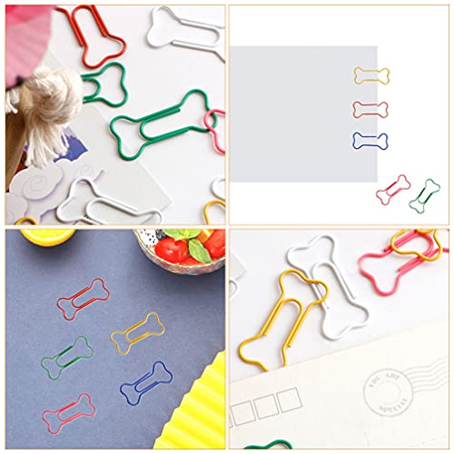 TOYANDONA 60 Stück Knochen Geformt Papier Clips mit Klaren Box Lustige Büroklammern Lesezeichen Planer Clips Büro Schule Liefert