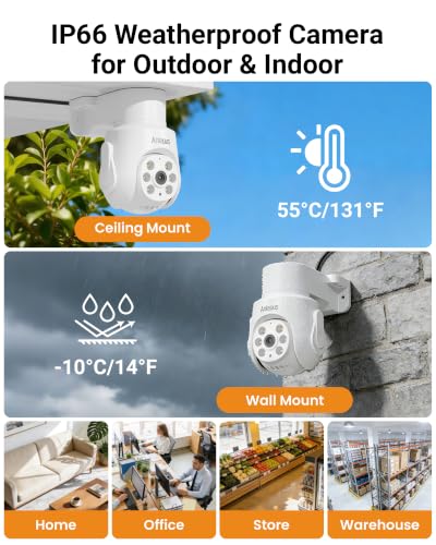 Image of Anlapus 5MP CCTV Camera System, 8CH DVR with 500GB, 4X 5MP Wired Cameras | 360View Pan /Tilt, Human Vehicle Detection, IR Night Vision, Remote Access, 24 /7 Surveillance Indoor Outdoor