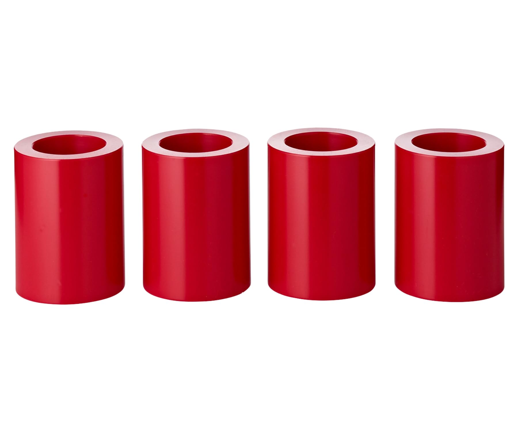 EDZARD 4er Set Teelichthalter Dauerkerze Cornelius rot (Höhe 8 cm, Durchmesser 6 cm) ideal für Adventskranz, hitzebeständig bis 90 Grad