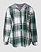 CHICME Womens Lightweight Casual Jacket 2025 Plaid Long Sleeve Shacket Fleece Lined Hooded Jackets Warm Coat Green-XL