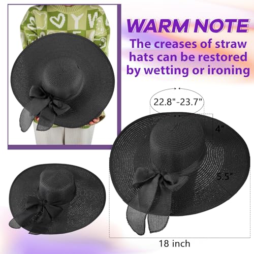 Gorro playero de paja con ala ancha para mujer miniatura 2