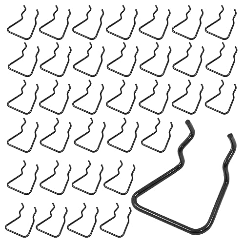LifCratms 36Pcs Pegboard Plier Holders, Black Double Loop Pegboard Hooks Metal Shelving Display Hooks Pegboard Tool Holder Hangers Accessories for Store Shop Supermarket