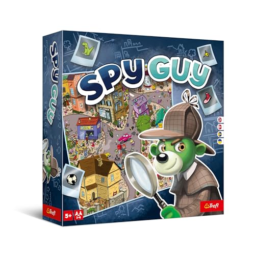 Trefl – Spy Guy – Kooperativt detektivspel, Familjebrädspel, Leta efter bevis och fånga brottslingen, Stor spelplan med en stad, Familjespel för vuxna och barn från 5 år