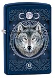 Zippo Lighter: Anne Stokes Wolf - Navy Matte 79590