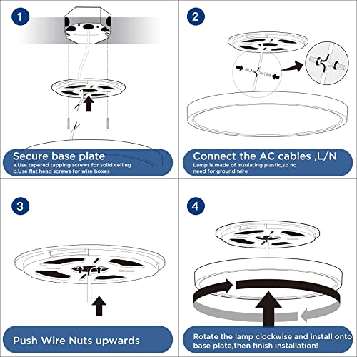 Ocioc 12 Inch Dimmable Flush Mount Ceiling Lights Fixture 20W 5 Cct In 1 Ultra-Thin Round Led Lighting Lamp-2 Pack thumb #6
