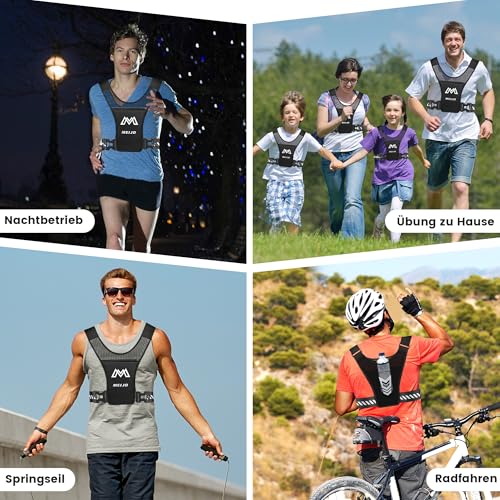 MEIJO Laufweste für Damen & Herren, Laufweste Reflektierend, Jogging Weste Running Vest Verstellbare Taille und Schulte Trinkweste wasserdichte Handytasche für Smartphones bis 6,8 Zoll