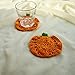 4 Pieces Handmade Pumpkin Coasters Crochet Doilies Halloween Thanksgiving Decorations