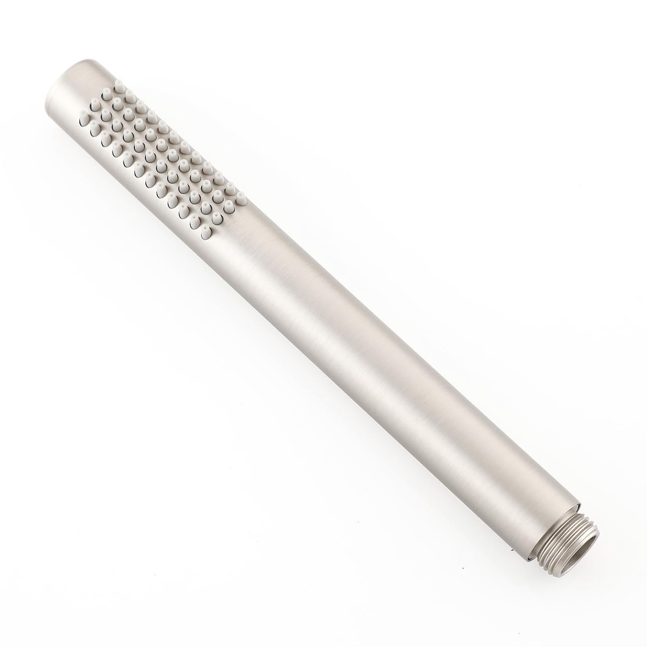 Muxios High Pressure Brass Round Handheld Shower Head Water Saving Shower Head with Easy Cleaning Rubber Nozzles Single Function Brushed Nickel Fnish Including Washer - Image 4