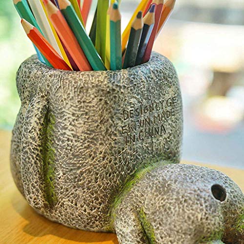 Liushi Personality Easter Island Stone Statue, Moai Personality Portrait Pen Holder Storage Box Potted Container #TOP6