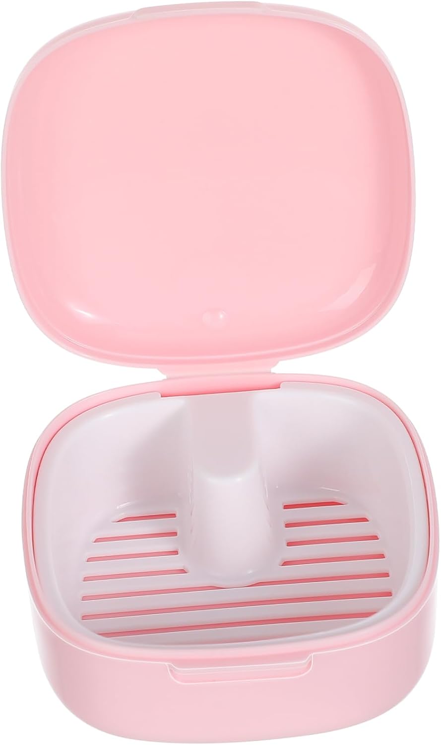 Ipetboom Retainer Case Denture Storage Box Portable Sealed Easy Cleaning Retainer Case