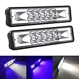 ✔ 【Alto Rendimiento】 La carcasa de aluminio fundido a presión de la luz auxiliar LED es buena para la disipación del calor. IP67 Impermeable, a prueba de polvo y a prueba de golpes. Extienda efectivamente la vida útil de la barra de luz a más de 50,000 horas.