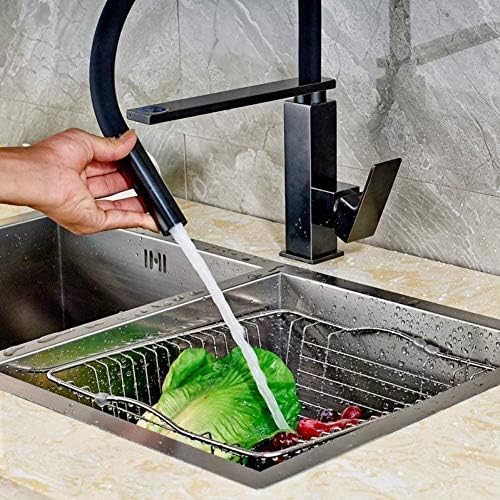 Robinet d'évier de cuisine pivotant en bronze huilé mitigeur eau chaude et froide