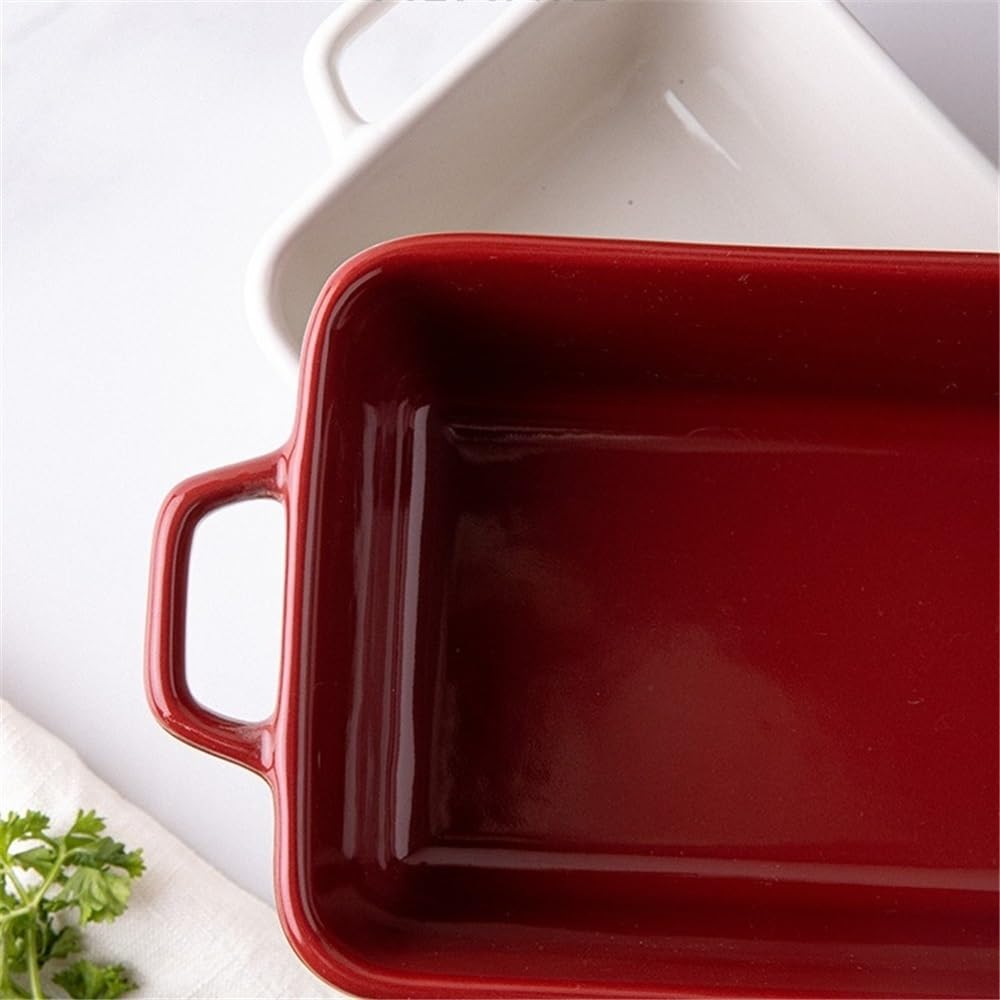 Plaque de cuisson à double oreille 1320 ml, résistante la chaleur Pain(Blanc)
