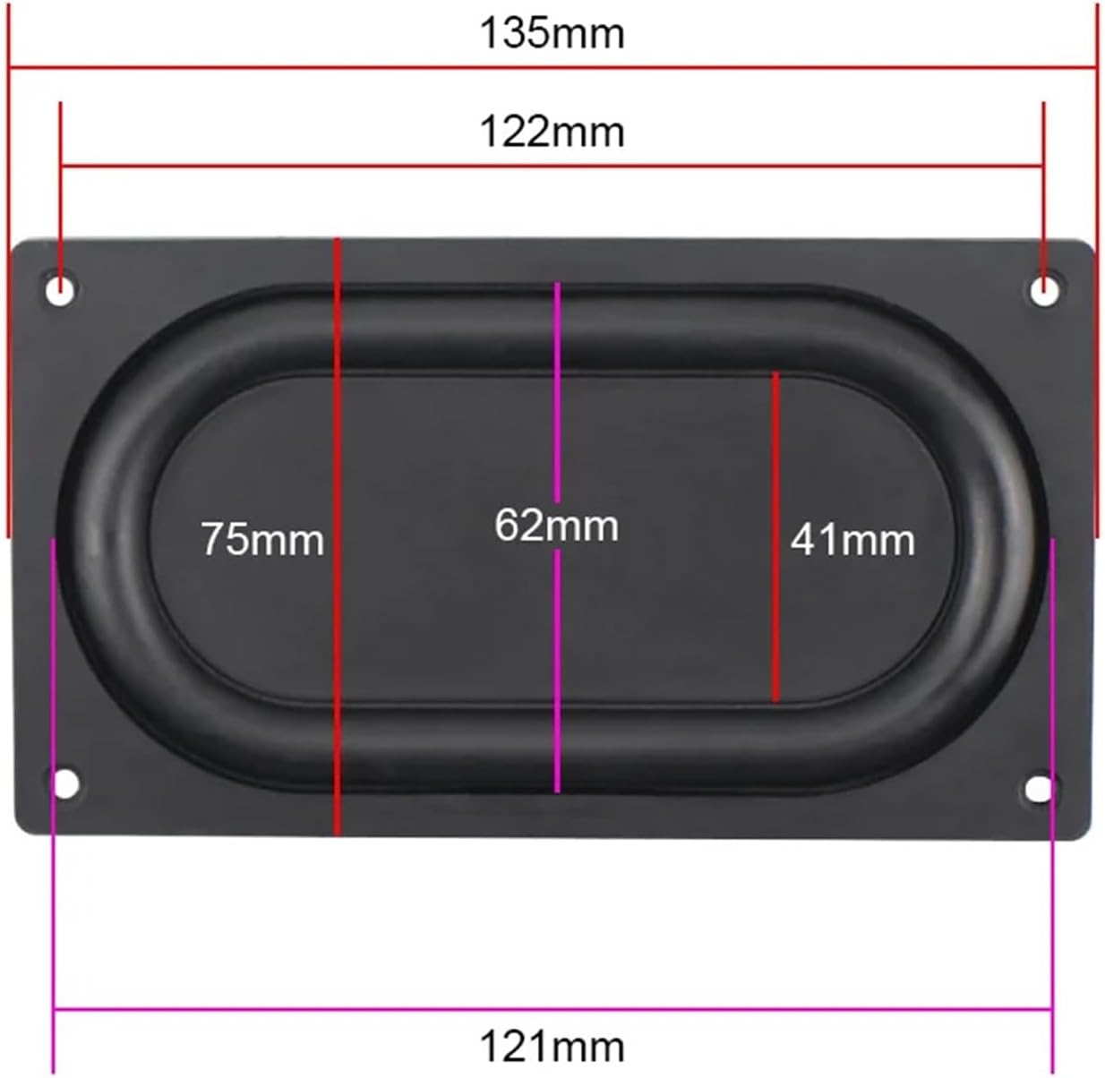 135 * 75MM Bass Diaphragm Radiator Low Frequency Rubber 3.5 inch 4 inch Passive bass Vibration Film 2PCS