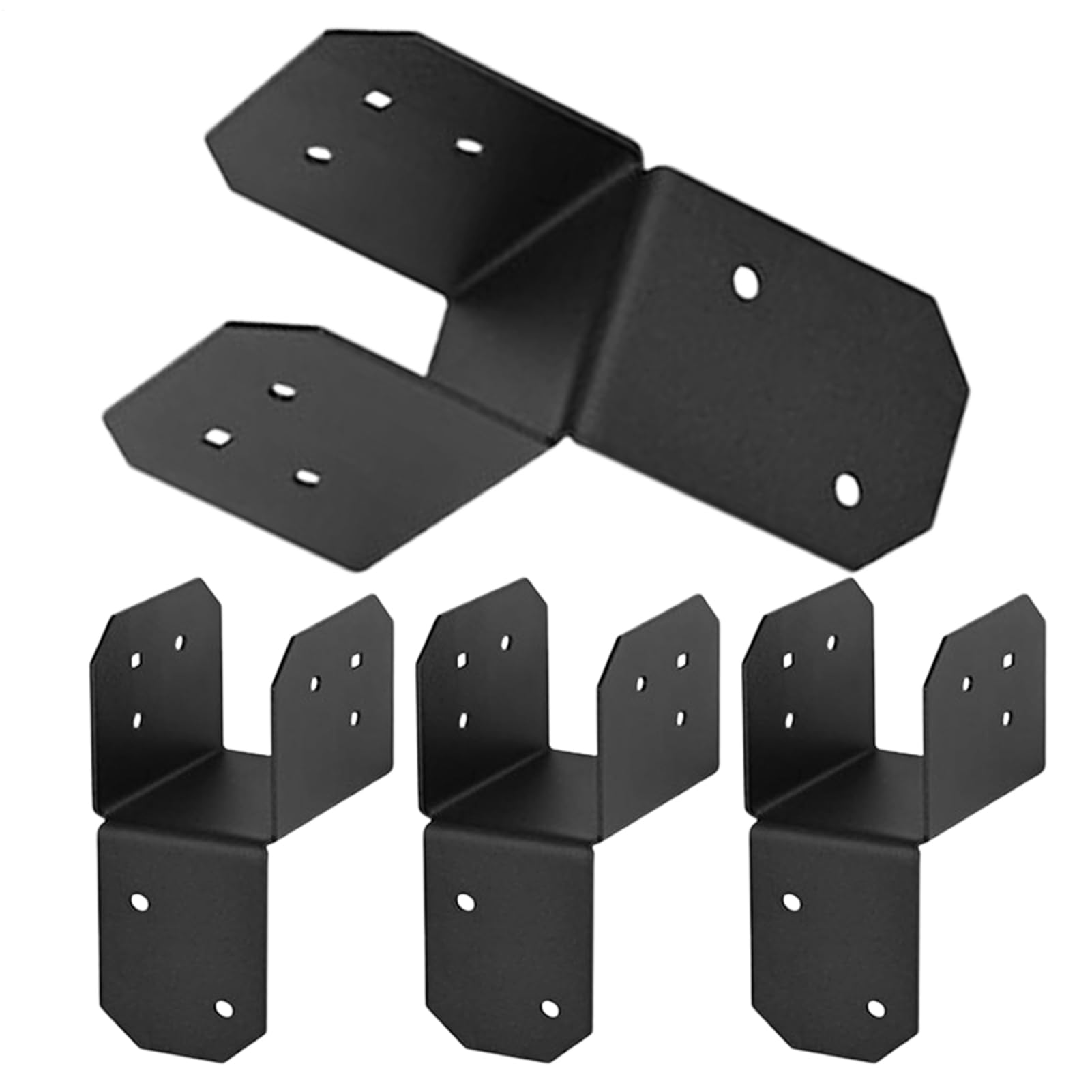 Supporti per 4x4 Legno 4 Pezzi Connettore Paletto Trave Aggancio Tetto | Rinforzo per Carichi Pesanti per Travi ad Alta Resistenza per Patio Carport Giardino Gazebo Recinto