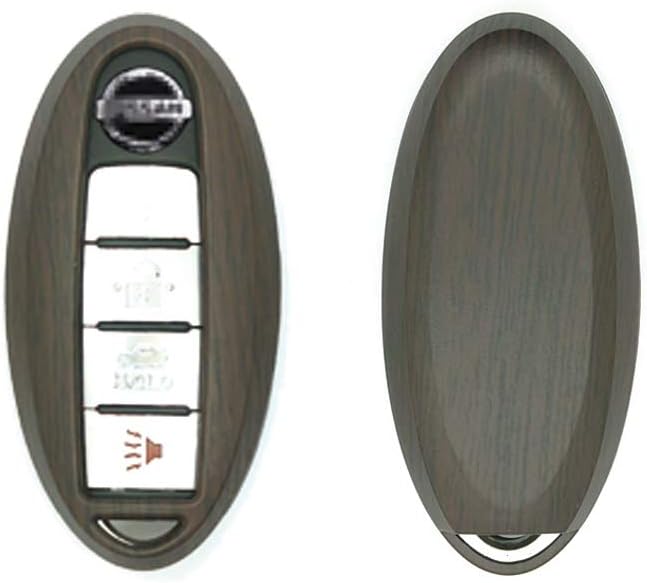 carmonmon Smart Remote Fob Key Case Cover 3 4 5 Buttons Replacement for Nissan Or Infiniti (Wood Grain)