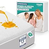 Utopia Bedding Coprimaterasso Matrimoniale Impermeabile 160 x 200 x 30 cm, Viscosa, Oeko-Tex Certified, Proteggi Materasso, Traspirante, Tutto Intorno Elastico