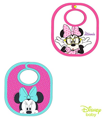 Set di 2 bavaglini bambino ragazza Minnie Rosa e