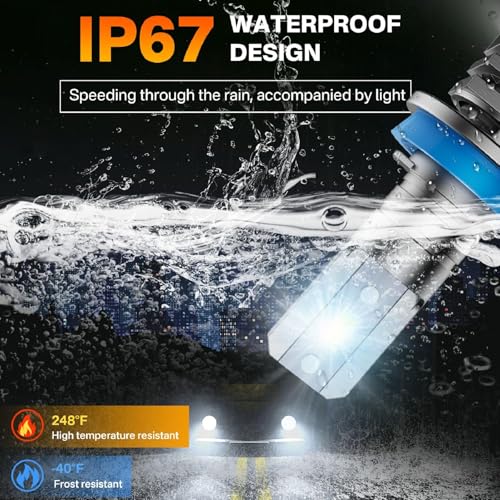 RCJ H11 Bulbs, H8/H9/H16 Fog Light 6000K Cool White with Cooling Fan, Plug-N-Play, Pack of 2 - Image 6