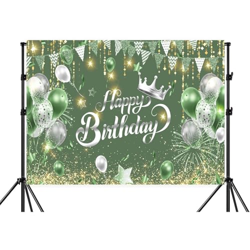 Fondo Fotográfico Verde Cumpleaños 10x8 ft miniatura 6