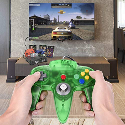 miadore 2-Pack Wired Classic 64 Controller Bundle with 2 Extension Cords [1.8m/6ft ] Compatible with N64 Video Game Console (Clear Orange and Green) - Thumbnail 5