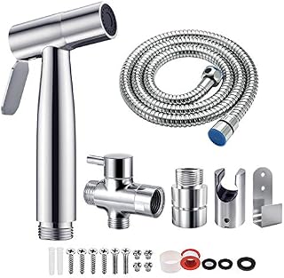 BMK bidet słuchawka prysznicowa do toalety bidetu do bidetu, armatury toaletowej z zaworem G1/2" i adapterem G3/8", stal nierdzewna, głowica prysznicowa, bidet pieluchy, kąpiel zwierzęca, oszczędność wody