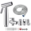 BMK Handbrause Bad Bidet für Bidet Armaturen WC mit G1/2″ Ventil und eine G3/8″ Toilette Adapte Waschen Edelstahl Duschkopf Windel Dusche Tierbad Wasserspar Wand waschen