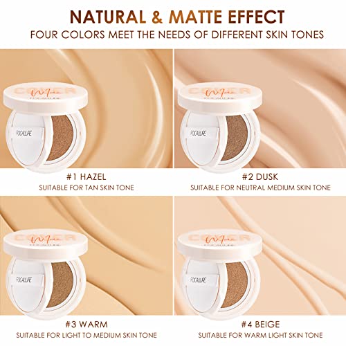 Focallure Covermax Cushion Foundation, Full Coverage Foundation Makeup With Matte Finish, Natural Cover Makeup Base And Fixer, Long-Lasting & Hydration, 03 Warm #TOP5
